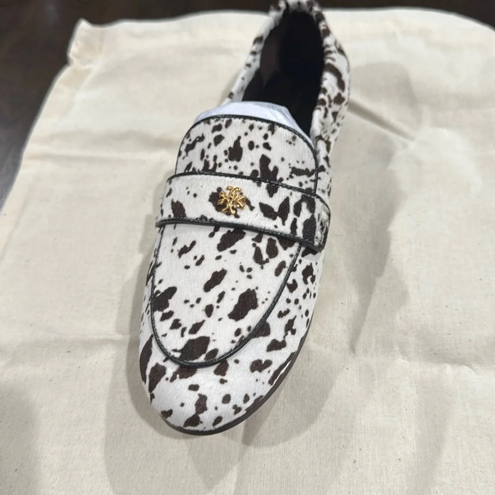 Tory Burch Cow Print Ballet Loafer - Brown and cream
